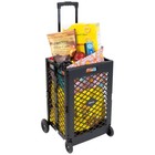 Folding Mesh Rolling Utility Cart - Collapsible Hand Crate On Wheels  55 Lbs Cap