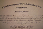 1924 Goodyear Tire   Rubber Flying Squadron master Rubber Worker Certification