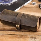 3 Slot Genuine Leather Watch Roll Display Watch Storage Box Vintage Watch Case 