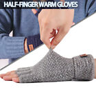 Winter Alpaca Wool Fingerless Gloves Thermal Men s Knitted Half Finger Mitten Us
