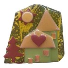 House Pins By Lucinda Vintage Handcrafted Green House Red Tree New In Box