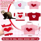 4 Pcs Valentine Ferret Clothes Hamster Sweater Red Heart Guinea Pig Clothes Pig