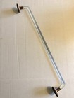 Vintage 24  Clear Bent Glass Towel Bar Rod Round Brackets Art Deco Mcm