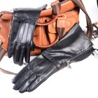 Men s Real Leather Medieval Renaissance Long Cuff  Zipper Gauntlet Long Gloves