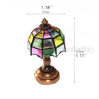 Dollhouse Lighting Table Tiffany Lamp Miniature Table Light Led Battery Operated