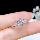 18k White Gold Plated Adjustable Cz 1 Ct Wedding Ring For Women jewelry Gifts