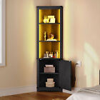 67  Tall Led Corner Cabinet Freestanding Bathroom Cabinet With Doors And Shelves