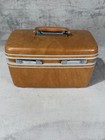Vintage Samsonite Hard Shell Train Case Vanity Makeup Travel Luggage Tan W  Keys
