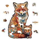 Wooden Fox Puzzle For Adults  Fox And Pup Wood Puzzle  Large 5 Hours To Complete