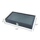 Sswbasics Large Black Faux Leather Glass Top Jewelry Display Case