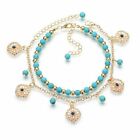 New Turquoise Beaded Barefoot Beach Anklet Foot Chain Jewelry Ankle Bracelet