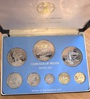 1975 Silver Toned Coinage Of Belize Proof Set - 8 Coin Box - Coa Franklin Mint  