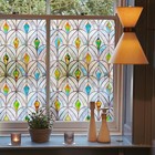 3d Stained Glass Window Privacy Film  Decorative Window Covering 35 4x78 7in