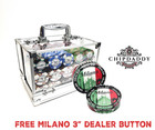 Big Sale - 600pc Milano 9g Clay Poker Chip Set case dealer Button