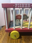 Vintage 1962 Fisher Price Wooden Circus Wagon With Animals Tiger Elephant