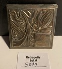 Vintage Godinger Art Co Silverplate Mirror Compact Art Deco Floral
