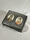 Indian Royal Mughal Portrait Inlaid Silver Bidri Brass Box 4    X  5    X 1   