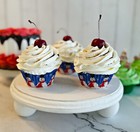 Dezicakes Fake Cupcakes   Artificial Food Christmas Cookie Cream Set Of 3