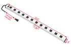 12 Outlet Power Strip Surge Protector Aluminum 300j Ac15a 125v 1875w
