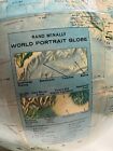 Vintage Rand Mcnally World Portrait Globe Soviet Union Metal Base Raised Topo
