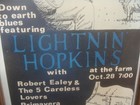 Original 1972  lightnin Hopkins  Blues Concert At The Farm Poster Window Card