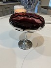  Vtg art Deco Amethyst Glass Faber Bros Krome Kraft Cambridge Compote Dish 