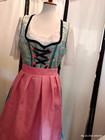 Sz 14  New germany waitress trachten oktoberfest dirndl Dress 3-pc pink turquois