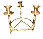 Vintage Brass Triple Candle Holder Round Centerpiece Fun