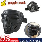 Outdoor Airsoft Paintball Tactical Full Face Protection Skull Mask Moto Goggles