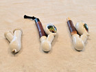 Vintage German Porcelain Tobacco Smoking Pipes - Lot Of 3