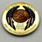 The Last Cent Tribute Rip 232 Years  philadelphia Penny  3d  Coin Medal