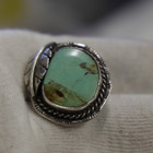 Vintage Sterling Native American Turquoise Ring Size 7  8 46 Grams