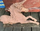 Antique Victorian Cast Iron Large Unicorn   Lion Statues Beautiful