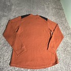 Woolx Shirt Mens Medium Rust Orange Black Merino Wool Long Sleeve Pullover