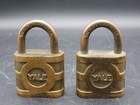 Lot Of 2 Vintage Brass Yale   Towne Mfg Co Super Pin Tumbler Padlocks W  Key