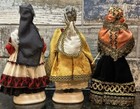 Vintage Handcrafted Evelt Themis Traditional Greek Costume Porcelain 3 Doll Set