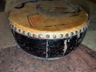 Antique Vtg 1920   s Chinese Dragon Bird Tom Tom Hand Painted Calf-skin Drum 10  
