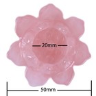 Carved Rose Quartz Gemstone Lotus Flower Crystal Ball Stand