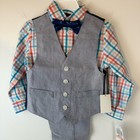 Nautica Toddler Boys 4-piece Vest   Bow Tie Matching Suit Set Nwt   Size 2t