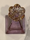 Vintage Lavendar Royal Limited Crystal Perfume Bottle Stopper Gold Gilded Italy