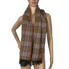 Multicolor Plaid Print Chunky Fringe Scarf Rectangular Oversized Cozy Shawl Wrap