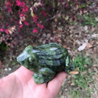 Natural Jade Quartz Carved Frog Skull Crystal Reiki Healing Gem Decor