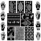 Koogel 18 Sheets 97pcs Henna Tattoo Stencil Kit  Reusable Mehndi Templates