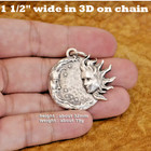 Moon Sun Face Starry Star Celestial Pendant 925 Sterling Silver 20  Necklace