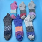 6 Pairs Bombas Women s Adult Tricolor Linen Gray Ankle Socks 6 Colors Size M