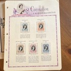 1953 Queen Elizabeth Ii Coronation New And Used Stamps 20 Lot Album Pages