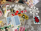 9 Lb Plastic Canvas Craft Lot-patterns Yarn Snowman Kit Unfinished Shapes Scraps