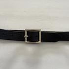 Vintage Black Leather Belt With Silver Buckle Unisex Unbranded