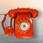 Telephone Cdt Paris Socotel S63 Orange 1976 Rotary Telephone     