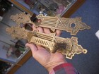 Antique Vtg Victorian Brass Door Hardware Eastlake Door Handle Pulls - As Found 